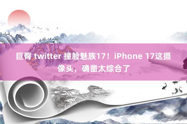 巨臀 twitter 撞脸魅族17！iPhone 17这摄像头，确凿太综合了