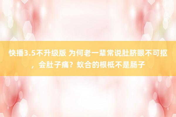 快播3.5不升级版 为何老一辈常说肚脐眼不可抠，会肚子痛？蚁合的根柢不是肠子