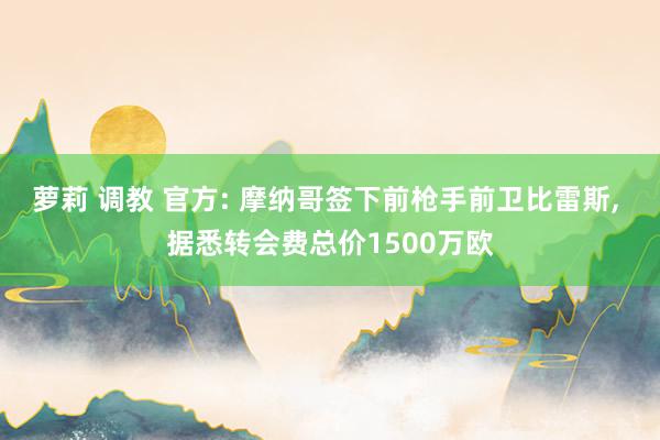 萝莉 调教 官方: 摩纳哥签下前枪手前卫比雷斯， 据悉转会费总价1500万欧