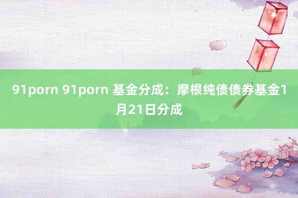 91porn 91porn 基金分成：摩根纯债债券基金1月21日分成