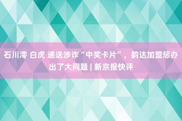 石川澪 白虎 递送涉诈“中奖卡片”，韵达加盟惩办出了大问题 | 新京报快评