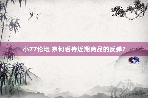 小77论坛 奈何看待近期商品的反弹？