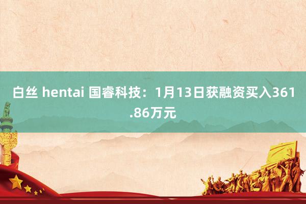 白丝 hentai 国睿科技：1月13日获融资买入361.86万元