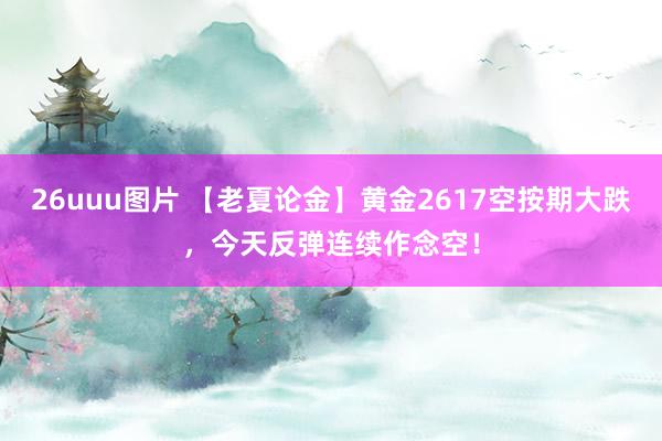 26uuu图片 【老夏论金】黄金2617空按期大跌，今天反弹连续作念空！