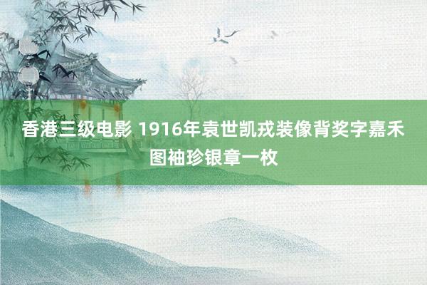 香港三级电影 1916年袁世凯戎装像背奖字嘉禾图袖珍银章一枚