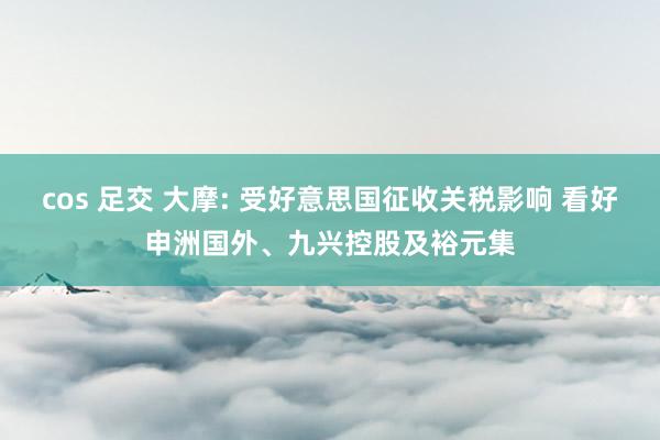 cos 足交 大摩: 受好意思国征收关税影响 看好申洲国外、九兴控股及裕元集