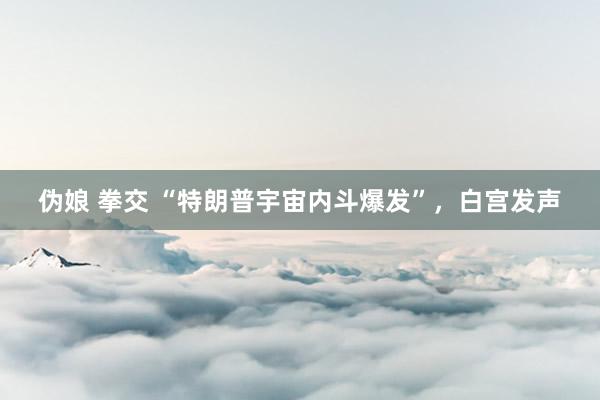 伪娘 拳交 “特朗普宇宙内斗爆发”，白宫发声