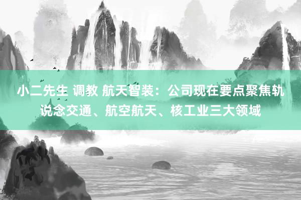 小二先生 调教 航天智装：公司现在要点聚焦轨说念交通、航空航天、核工业三大领域