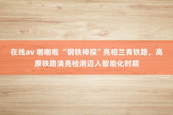 在线av 啪啪啦 “钢铁神探”亮相兰青铁路，高原铁路清亮检测迈入智能化时期