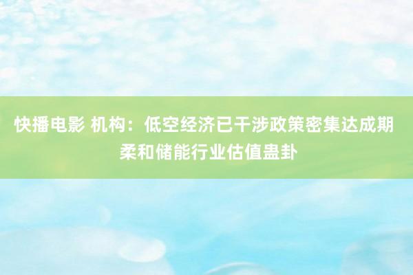 快播电影 机构：低空经济已干涉政策密集达成期  柔和储能行业估值蛊卦