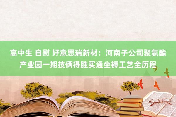 高中生 自慰 好意思瑞新材：河南子公司聚氨酯产业园一期技俩得胜买通坐褥工艺全历程